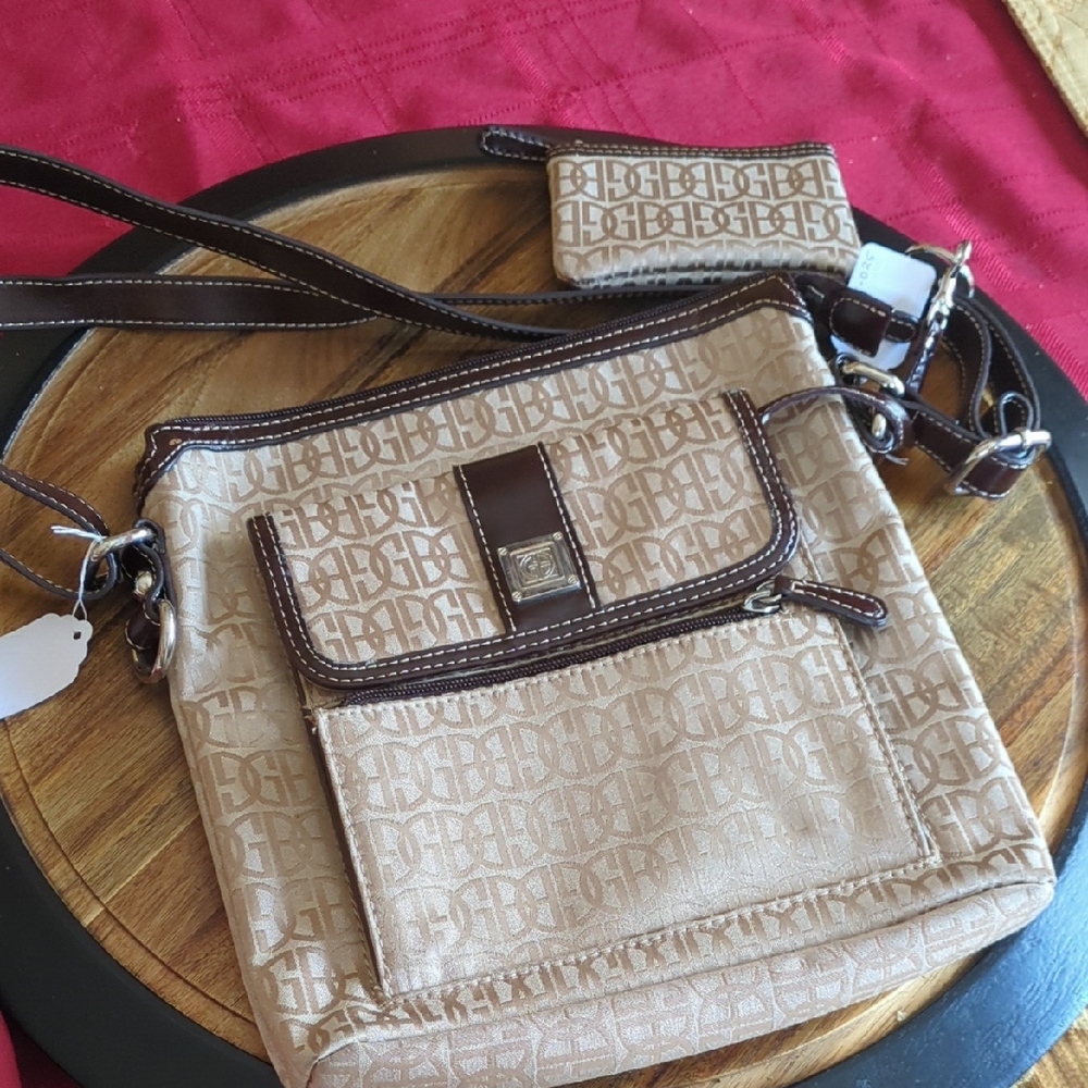 Chic‎ Beige Crossbody Bag with Monogram